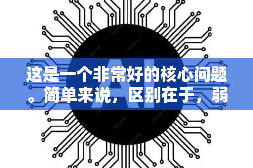 这是一个非常好的核心问题。简单来说，区别在于，弱智能是专注于特定任务的工具，而强智能是拥有通用认知能力的大脑