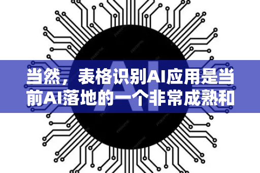 当然，表格识别AI应用是当前AI落地的一个非常成熟和热门的领域。它主要利用计算机视觉和深度学习技术，将图片、PDF等格式中的表格自动转换为可编辑和可分析的结构化数据（如Excel、CSV）-第1张图片-星博讯网络科技知识-SEO优化技巧|AI知识科普|互联网行业干货大全